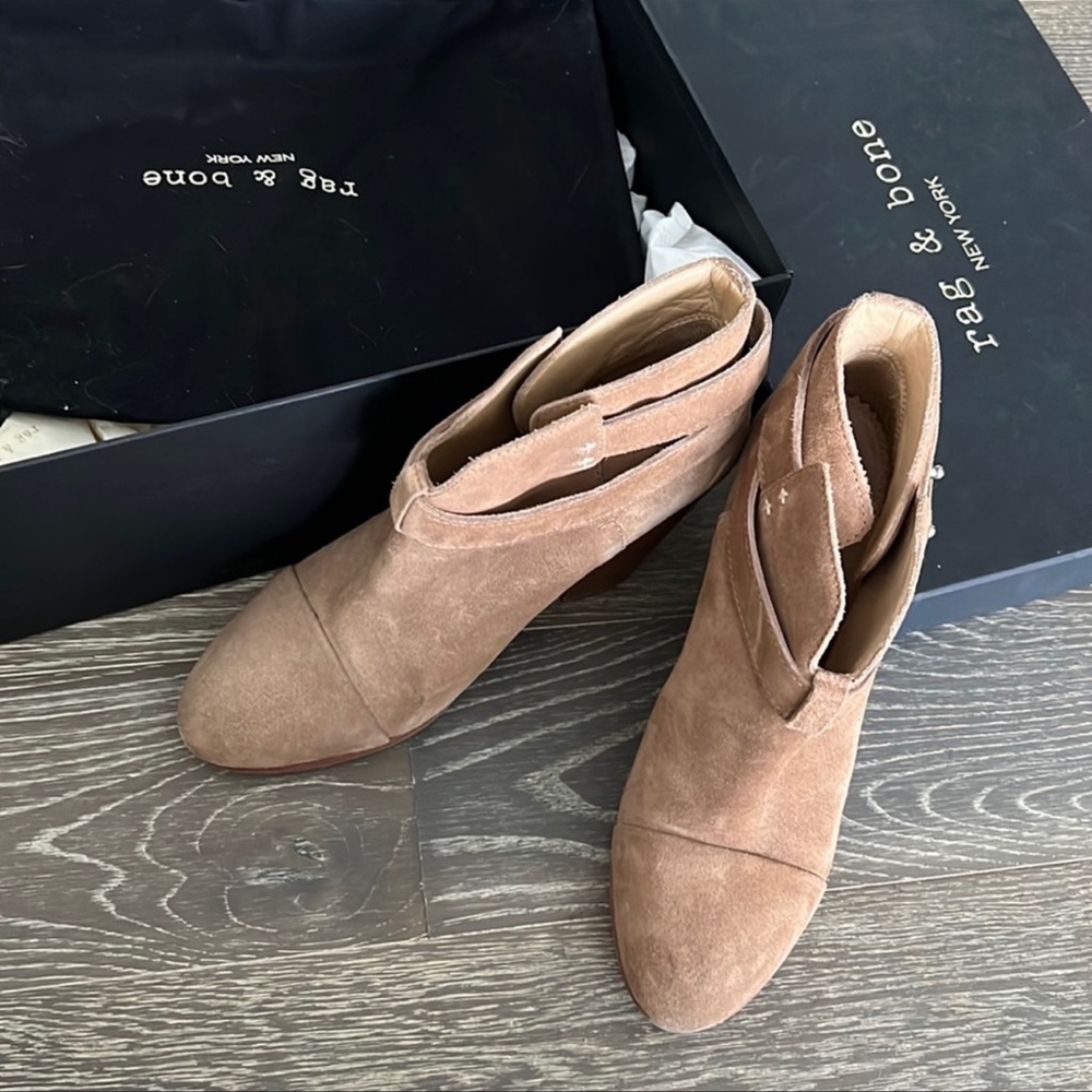 RAG & BONE Harrow suede boots in camel - Picture 4 of 14